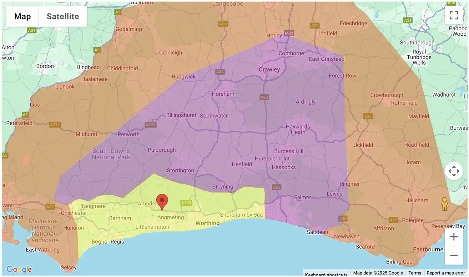 Gas Bottles Seaford delivery zone map - click to see on BBQ Gas Bottles